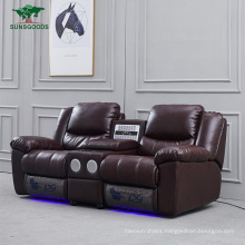 Genuine Leather Modern Leisure Living Room Sofa Comfortable Recliner Sofa Home Theater Furniture Set